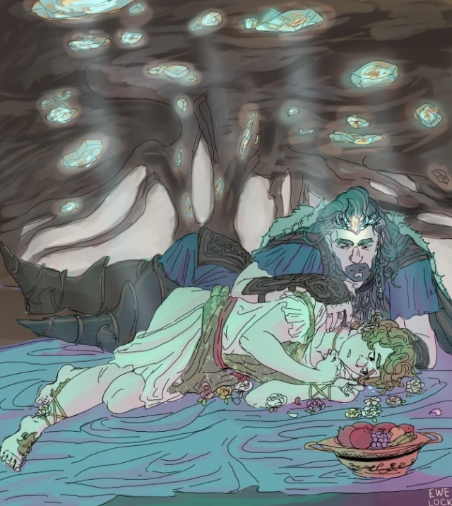Thorin and Bilbo as Hades and Persephone  By Ewelock at Deviant Art